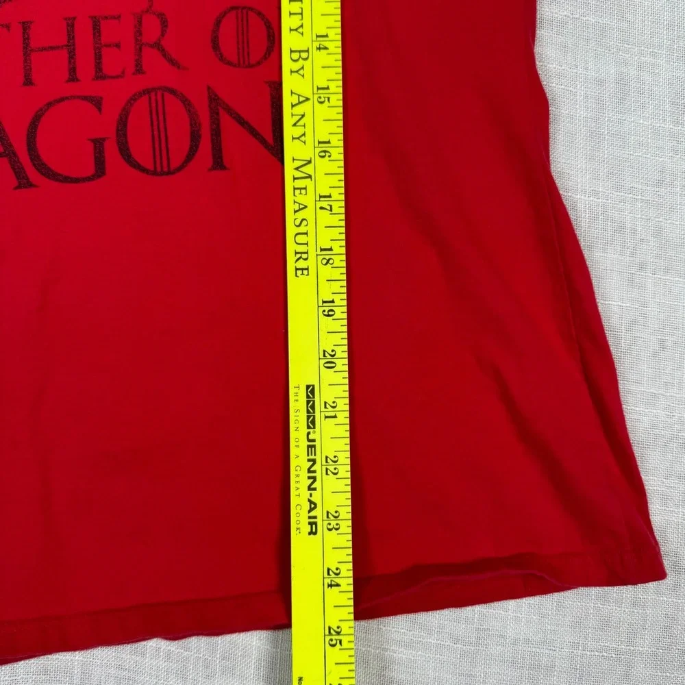Mother of Dragons Game of Thrones T Shirt Women L Red Black V Neck Targaryan HBO - Picture 10 of 11